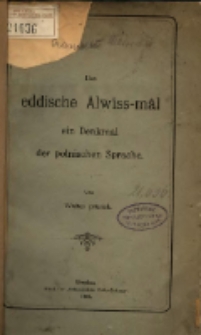 Das eddische Alwiss-mal : ein Denkmal der polnischen Sprache / von Waites prusisk.