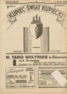 Kupiec-Świat Kupiecki; pisma złączone; oficjalny organ kupiectwa Polski Zachodniej 1935.07.04 R.29 Nr27; VI Targi Wołyńskie w Równem od 8-22 września