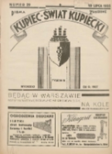 Kupiec-Świat Kupiecki; pisma złączone; oficjalny organ kupiectwa Polski Zachodniej 1935.07.18 R.29 Nr29