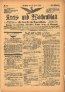 Kreis- und Wochenblatt für den Kreis Czarnikau: Anzeiger für Czarnikau, Schönlanke, Filehne, Kreuz, und Umgegend. 1899.06.20 Jg.47 Nr70