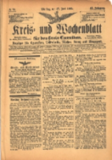 Kreis- und Wochenblatt für den Kreis Czarnikau: Anzeiger für Czarnikau, Schönlanke, Filehne, Kreuz, und Umgegend. 1899.06.27 Jg.47 Nr73