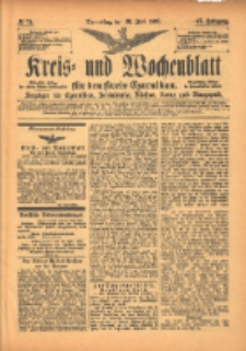 Kreis- und Wochenblatt für den Kreis Czarnikau: Anzeiger für Czarnikau, Schönlanke, Filehne, Kreuz, und Umgegend. 1899.06.29 Jg.47 Nr74