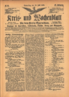 Kreis- und Wochenblatt für den Kreis Czarnikau: Anzeiger für Czarnikau, Schönlanke, Filehne, Kreuz, und Umgegend. 1899.07.13 Jg.47 Nr80