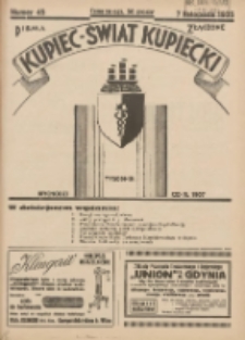 Kupiec-Świat Kupiecki; pisma złączone; oficjalny organ kupiectwa Polski Zachodniej 1935.11.07 R.29 Nr45