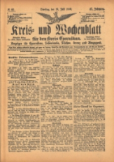 Kreis- und Wochenblatt für den Kreis Czarnikau: Anzeiger für Czarnikau, Schönlanke, Filehne, Kreuz, und Umgegend. 1899.07.18 Jg.47 Nr82