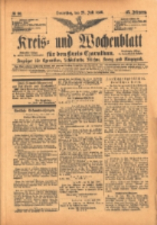 Kreis- und Wochenblatt für den Kreis Czarnikau: Anzeiger für Czarnikau, Schönlanke, Filehne, Kreuz, und Umgegend. 1899.07.27 Jg.47 Nr86