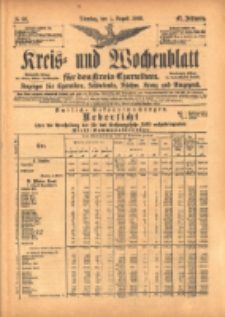 Kreis- und Wochenblatt für den Kreis Czarnikau: Anzeiger für Czarnikau, Schönlanke, Filehne, Kreuz, und Umgegend. 1899.08.01 Jg.47 Nr88