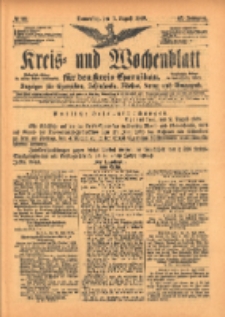 Kreis- und Wochenblatt für den Kreis Czarnikau: Anzeiger für Czarnikau, Schönlanke, Filehne, Kreuz, und Umgegend. 1899.08.03 Jg.47 Nr89