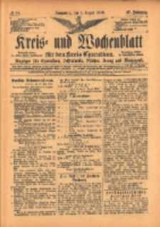 Kreis- und Wochenblatt für den Kreis Czarnikau: Anzeiger für Czarnikau, Schönlanke, Filehne, Kreuz, und Umgegend. 1899.08.05 Jg.47 Nr90