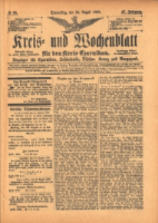 Kreis- und Wochenblatt für den Kreis Czarnikau: Anzeiger für Czarnikau, Schönlanke, Filehne, Kreuz, und Umgegend. 1899.08.24 Jg.47 Nr98