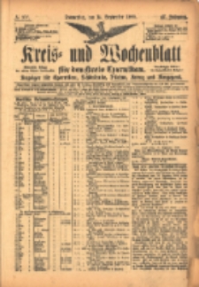 Kreis- und Wochenblatt für den Kreis Czarnikau: Anzeiger für Czarnikau, Schönlanke, Filehne, Kreuz, und Umgegend. 1899.09.14 Jg.47 Nr107
