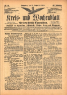Kreis- und Wochenblatt für den Kreis Czarnikau: Anzeiger für Czarnikau, Schönlanke, Filehne, Kreuz, und Umgegend. 1899.09.16 Jg.47 Nr108
