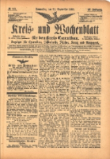 Kreis- und Wochenblatt für den Kreis Czarnikau: Anzeiger für Czarnikau, Schönlanke, Filehne, Kreuz, und Umgegend. 1899.09.21 Jg.47 Nr110
