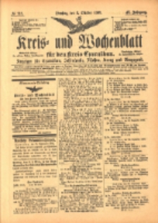 Kreis- und Wochenblatt für den Kreis Czarnikau: Anzeiger für Czarnikau, Schönlanke, Filehne, Kreuz, und Umgegend. 1899.10.03 Jg.47 Nr