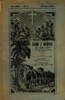 Echo z Afryki : pismo miesięczne illustrowane dla poparcia misyj katolickich w Afryce. 1914, nr 8