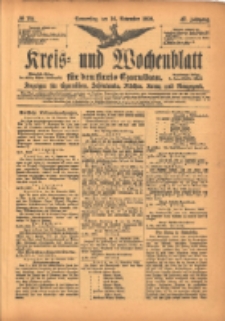 Kreis- und Wochenblatt für den Kreis Czarnikau: Anzeiger für Czarnikau, Schönlanke, Filehne, Kreuz, und Umgegend. 1899.11.16 Jg.47 Nr134