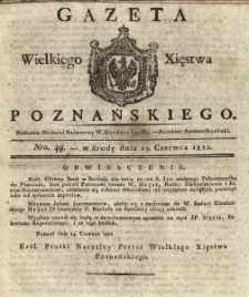 Gazeta Wielkiego Xięstwa Poznańskiego 1822.06.19 Nr49