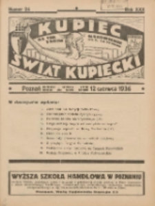 Kupiec-Świat Kupiecki; pisma złączone; oficjalny organ kupiectwa Polski Zachodniej 1936.06.12 R.30 Nr24; Na VIII Targi Katowickie 30 V 14 VI 1936