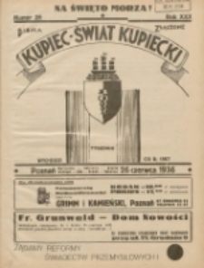 Kupiec-Świat Kupiecki; pisma złączone; oficjalny organ kupiectwa Polski Zachodniej 1936.06.26 R.30 Nr26; Na Święto Morza
