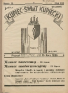 Kupiec-Świat Kupiecki; pisma złączone; oficjalny organ kupiectwa Polski Zachodniej 1936.07.10 R.30 Nr28