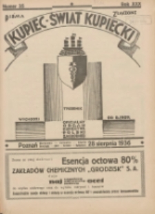Kupiec-Świat Kupiecki; pisma złączone; oficjalny organ kupiectwa Polski Zachodniej 1936.08.28 R.30 Nr35