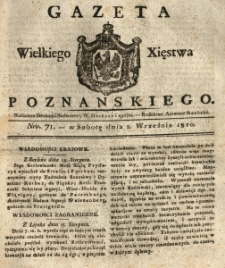 Gazeta Wielkiego Xięstwa Poznańskiego 1820.09.02 Nr71