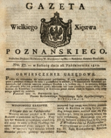 Gazeta Wielkiego Xięstwa Poznańskiego 1820.10.28 Nr87