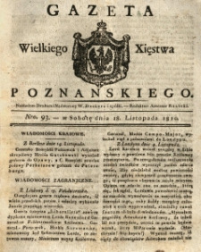 Gazeta Wielkiego Xięstwa Poznańskiego 1820.11.18 Nr93
