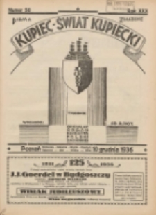Kupiec-Świat Kupiecki; pisma złączone; oficjalny organ kupiectwa Polski Zachodniej 1936.12.10 R.30 Nr50