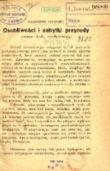Osobliwości i zabytki przyrody oraz ich ochrona