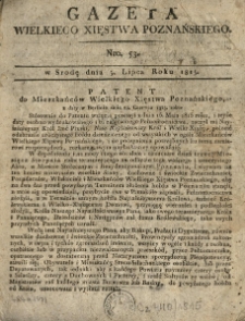Gazeta Wielkiego Xięstwa Poznańskiego 1815.07.05 Nr53