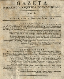 Gazeta Wielkiego Xięstwa Poznańskiego 1815.08.05 Nr62