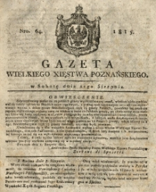 Gazeta Wielkiego Xięstwa Poznańskiego 1815.08.12 Nr64