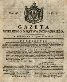 Gazeta Wielkiego Xięstwa Poznańskiego 1815.08.19 Nr66