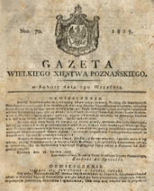 Gazeta Wielkiego Xięstwa Poznańskiego 1815.09.02 Nr70
