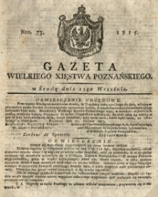 Gazeta Wielkiego Xięstwa Poznańskiego 1815.09.13 Nr73