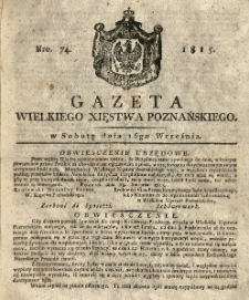 Gazeta Wielkiego Xięstwa Poznańskiego 1815.09.16 Nr74
