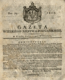 Gazeta Wielkiego Xięstwa Poznańskiego 1815.09.20 Nr75