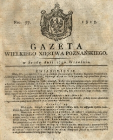 Gazeta Wielkiego Xięstwa Poznańskiego 1815.09.27 Nr77