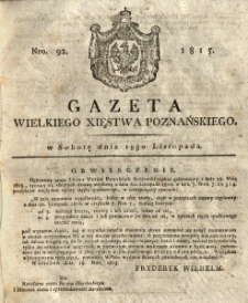 Gazeta Wielkiego Xięstwa Poznańskiego 1815.11.18 Nr92