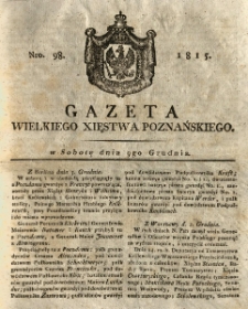 Gazeta Wielkiego Xięstwa Poznańskiego 1815.12.09 Nr98
