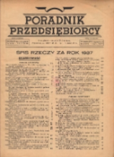 Poradnik Przedsiębiorcy: spis rzeczy za rok 1937