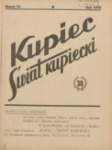 Kupiec-Świat Kupiecki; pisma złączone; oficjalny organ kupiectwa Polski Zachodniej 1937.04.01 R.31 Nr14