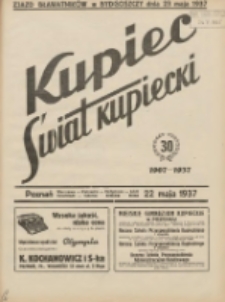 Kupiec-Świat Kupiecki; pisma złączone; oficjalny organ kupiectwa Polski Zachodniej 1937.05.22 R.31 Nr21; Zjazd Bławatników w Bydgoszczy dnia 23 maja 1937