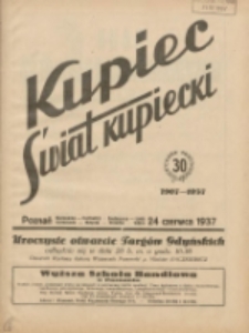 Kupiec-Świat Kupiecki; pisma złączone; oficjalny organ kupiectwa Polski Zachodniej 1937.06.24 R.31 Nr25