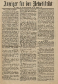 Anzeiger für den Netzedistrikt Kreis- und Wochenblatt für Kreis und Stadt Czarnikau 1911.08.26 Jg.59 Nr101