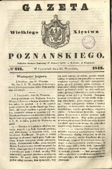 Gazeta Wielkiego Xięstwa Poznańskiego 1843.09.21 Nr221