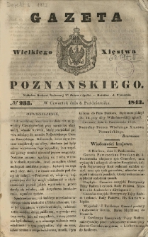 Gazeta Wielkiego Xięstwa Poznańskiego 1843.10.05 Nr233