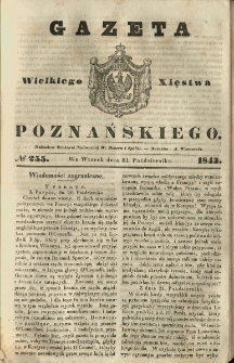 Gazeta Wielkiego Xięstwa Poznańskiego 1843.10.31 Nr255