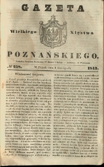 Gazeta Wielkiego Xięstwa Poznańskiego 1843.11.03 Nr258